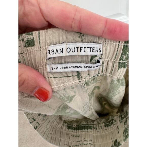 Urban Outfitters Carmen Pull On City Pant Paris Patchwork Cream Green Small - Picture 6 of 6